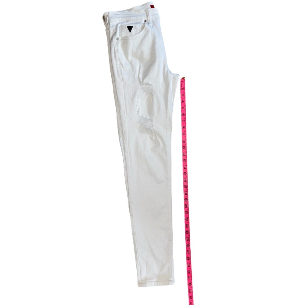 (M) Guess White Ripped Jean Sz 31 - Picture 5 of 7